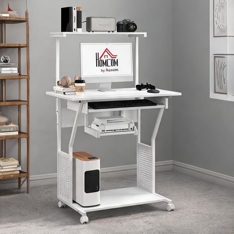 Bureau blanc en panneau de particules 80 x 50 x 130 cm (1/5)