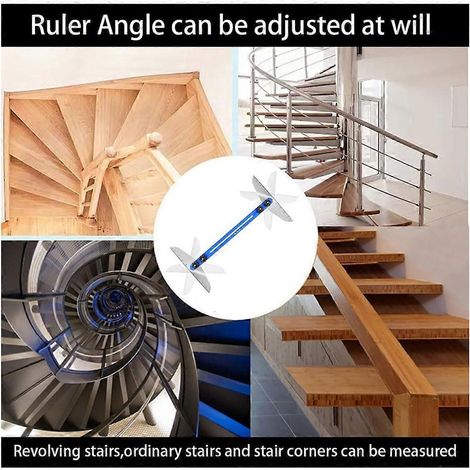 Gabarit de mesure pour marches d'escalier, outil de mesure d'escalier, bleu (1/5)