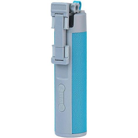 Appareil audio combiné avec perche à selfie et batterie externe rechargeable, haut-parleur portable et lampe torche bleue (1/5)