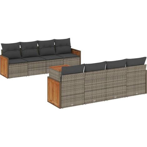 Maison Exclusive - 9-tlg. Garten-Sofagarnitur mit Kissen Grau Pol