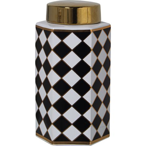 Tibor White/Black Ceramic Gemälde 14x13x25cmpour alle Stile, um dem Haus eine Note zu verleihen (1/3)