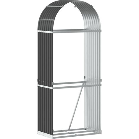 Portalegna 80 x 45 x 190 cm acciaio zincato antracite 020043786