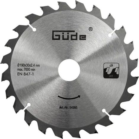 Lame de scie carbure 190 x 30 mm - 24 dents pour scie à onglet G54994