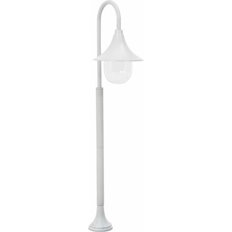 vidaXL Lampione da Giardino E27 120 cm Alluminio Bianco (1/5)