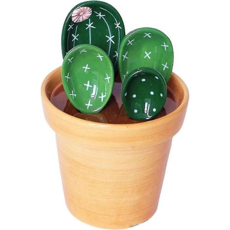 Ensemble de cuillères doseuses cactus en céramique sans plomb, motif dessin animé, pour la cuisine et la décoration intérieure (1/5)