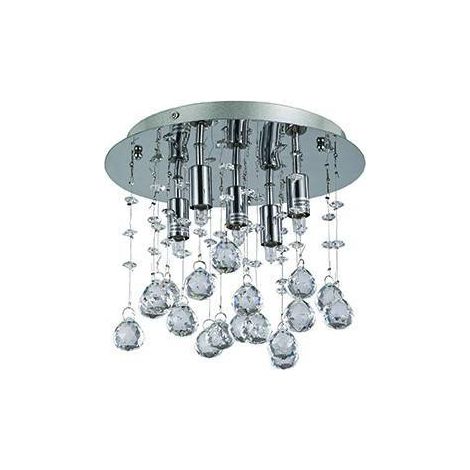 Ideal Lux Moonlight - Lámpara colgante de techo pequeña de 5 luces, cromada, G9