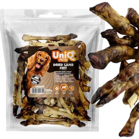 Friandises pour chiens, en-cas Sabots d'agneau séchés UniQ Pets 300 g