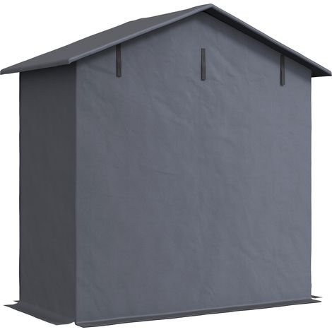 Gartenhaus 1,1 x 2 m mit Rolltor, Garagenunterstand für Fahrräder und Motorräder, dunkelgrau