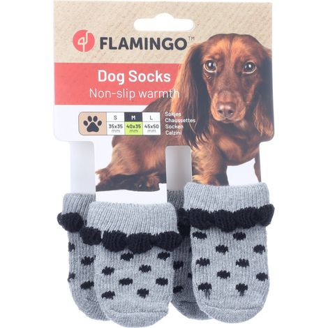 Chaussettes Asia taille M 4 pièces Grise pour chien - Flamingo (1/5)