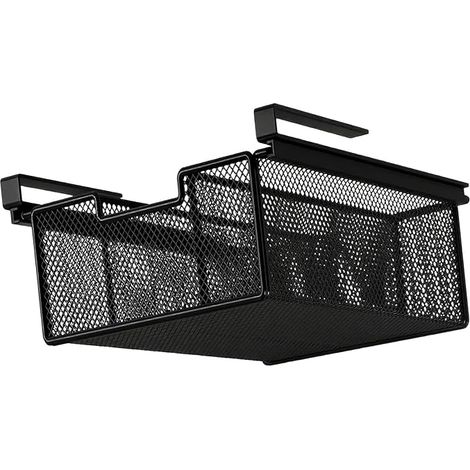 Tiroir à Panier sous Étagère, Panier de Rangement en Fer, Organisateur Suspendu sans Perçage, Corbeille Gain de Place, Panier Coulissant pour Comptoir et Placard (1/5)