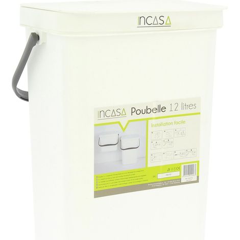 Poubelle à Suspendre 12 Litres Blanche - Incasa