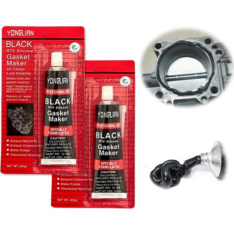 2x85g de pâte à Joint pour Moteur, pâte à Joint pour échappement, pâte à Joint pour Culasse, pâte à Joint en Silicone, pâte à Joint pour radiateur pour Voitures Motos réparation (B) (1/5)