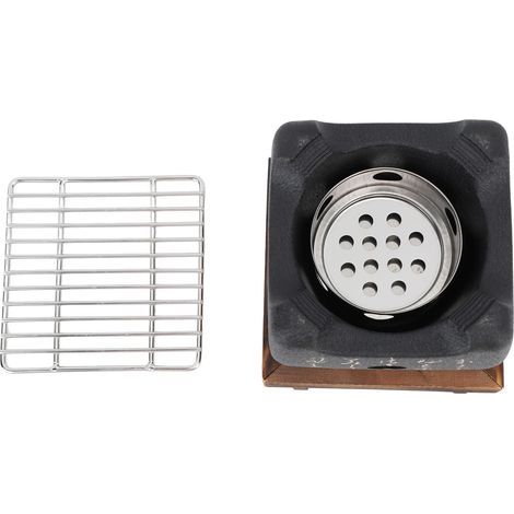 Réchaud à charbon de bois multifonctionnel à chauffage rapide, mini barbecue portable, style japonais, idéal pour les grillades en famille, grand format carré 15 x 15 x 13,5 cm (1/5)