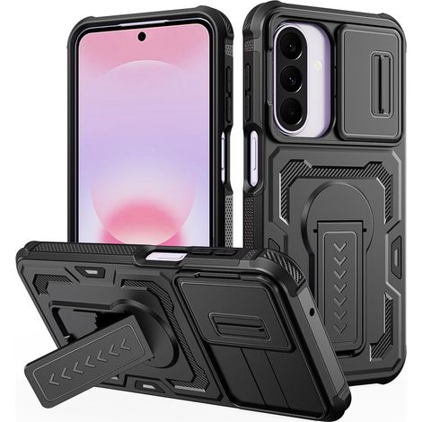Gepanzerte Schutzhülle für Samsung Galaxy A27 5G, mit Kameraverschluss, schwarz (1/5)