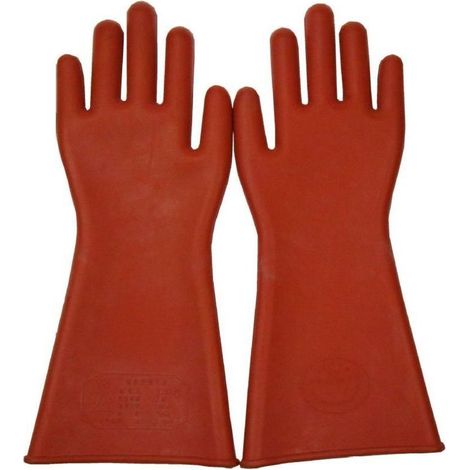 Gants isolants en caoutchouc 12kV – Longueur 39 cm – Norme EPI pour électriciens – Protection optimale contre les travaux électriques