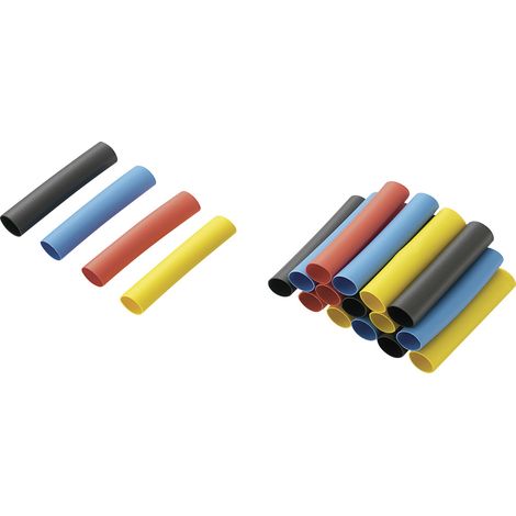 TRU COMPONENTS 1571321 Schrumpfschlauchsortiment Bunt 6.40 mm 3.20 mm Schrumpfrate:2:1 20 St.