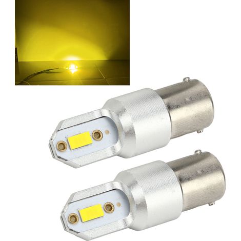 1156 2600LM 110W LED-Lampe für Rückfahr-/Blinkerleuchten, weiß 6000K/warmweiß 3000K, BA15S 7506 1003 1141 P21W ultrahelle LED-Lampe (2 Ersatzteile, warmes Licht) (1/5)