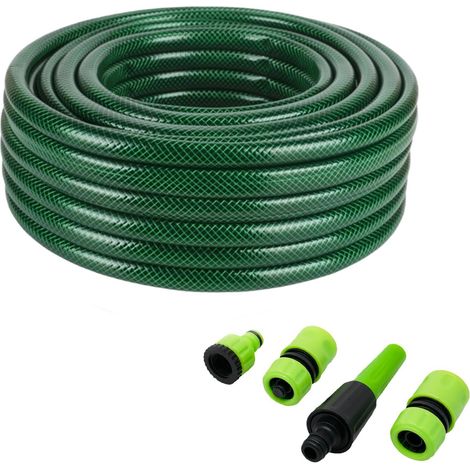 Dapetz® Reinforced Hose Pipe Connectors Set – Anti Kinking Garden Hose, 50M Flexi Hose, Durable Hosepipe for Garden, Pond Hose, Pipe Connector, Tap Connector & Fittings Kit (1/5)