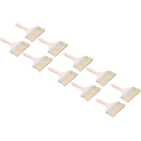 10 brosses en laine synthétique de 16,5 cm de long avec manches ergonomiques en bois, polyvalentes pour le nettoyage des taches de peinture. (1/5)