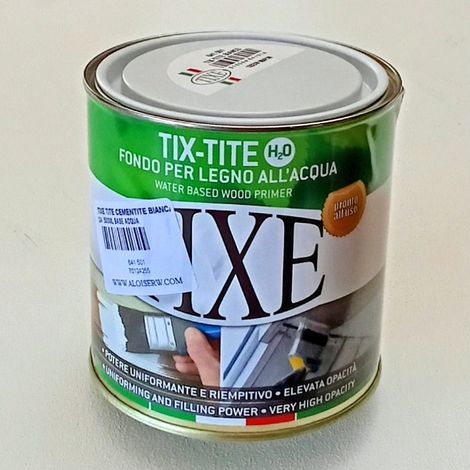 Tixe tix-tite h₂o 500ml fondo primer bianco opaco per muro e legno base acqua (1/5)