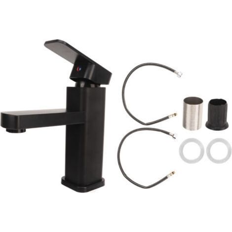 Mitigeur de lavabo réglable en acier inoxydable Finition triple chrome Design sans goutte Bobine à levier unique Pour pression basse et haute