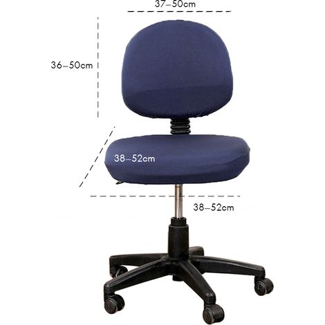 Lot de 2 housses de protection universelles extensibles pour dossier de chaise de bureau/ordinateur, compatibles avec les chaises de dessinateur pivotantes. (1/5)