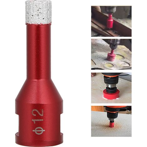 Lot de 2 forets diamantés M14 à filetage femelle pour meuleuse d'angle, pour carrelage en céramique, 12 mm (1/5)