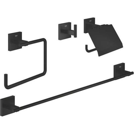 Set d'accessoires 4 en 1 - GROHE - 411152430 - Start Cube - Noir mat