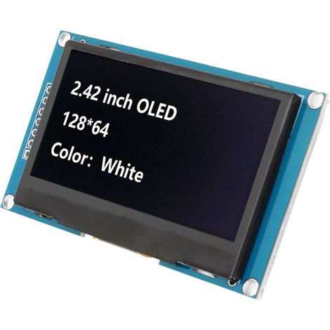 Module d'affichage OLED 2,42 pouces à port série SPI avec pilote SSD1309 pour projets DIY MRA091A blanc (1/5)