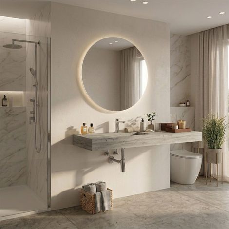 Lavabo Asimétrico Con Cubeta Izquierda 120Cm Hpl Roble Hielo