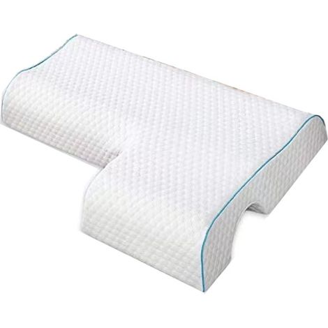 Oreiller incurvé, oreiller pour couples à récupération lente et en mousse à mémoire de forme respirante, oreiller pour couples pour prévenir-AquaForge (1/5)