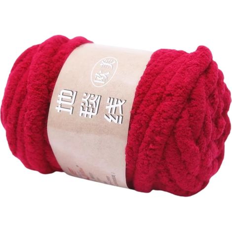 Fil chenille épais, fil chenille épais, pour crochet et tricot, couvertures, écharpes, bonnets, 250 g, fil à crocheter à la main, lavable, longueur 20 m (1/5)