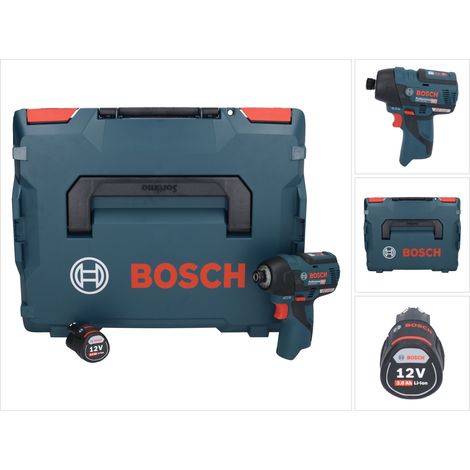 Bosch GDR 12V-110 Professional 12V Visseuse à chocs sans fil avec Porte-outils six pans creux 1/4" en Coffret L-Boxx + 1x Batterie 3,0 Ah - sans Chargeur (1/8)