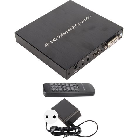 Répartiteur TV 2x2 4K, 1 entrée, 4 sorties, rotatif à 180°, contrôleur de mur d'images pour téléviseurs, prise UE 100-240 V (1/5)