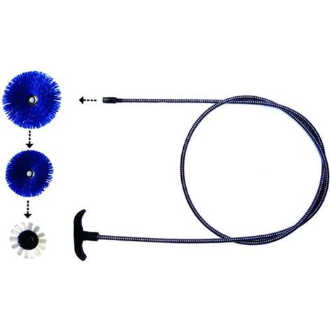 Kit Pulizia Tubi Stufa Con Molla Flexi Cm. 200 + 3 Scovoli Nylon 8-10-12 Cm