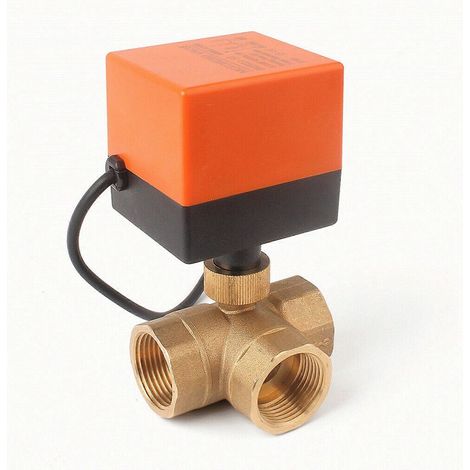 Vanne à bille motorisée électrique DN20/DN25 220 V 4 W, 2 voies, 3 fils, en laiton, outil (1/3)