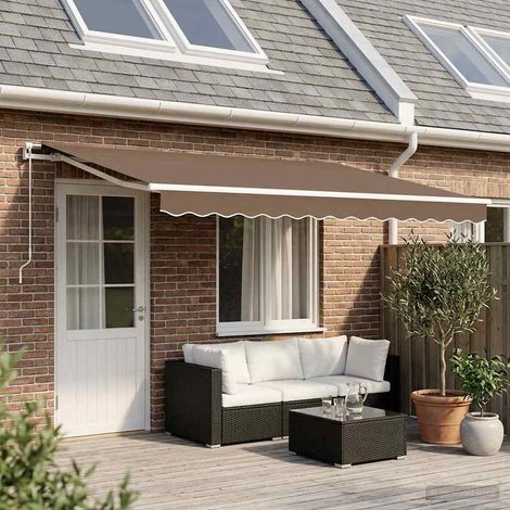 Teenpull – Ausziehbare Markise Taupe 600 x 300 cm Polyester und Aluminium (1/5)