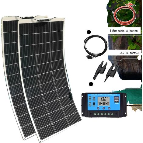 Kit de panneaux solaires flexibles, 300W de puissance, 2 pièces monocristallins, option 150W (1/2)