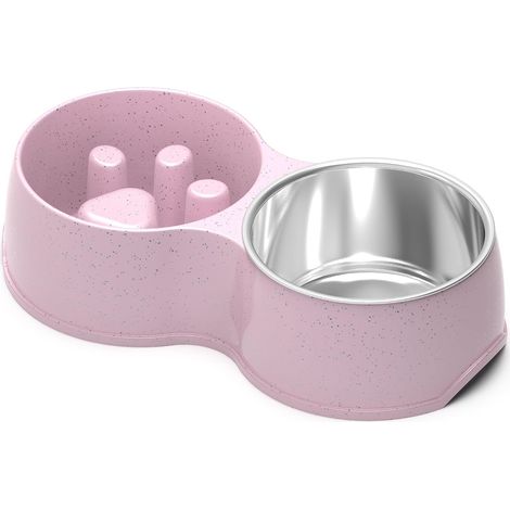 Filiyano-Gamelle double pour chien à alimentation lente Gamelle surélevée pour chien avec fond antidérapant Gamelle surélevée amovible pour chat (1/5)