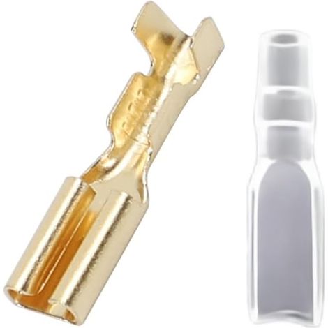 Kit Cosses à sertir et gaine isolante en cuivre 264 pièces - Connecteurs électriques plats isolés de 2,8 mm, adaptés pour voitures et câbles électriques, dans un sachet (1/4)