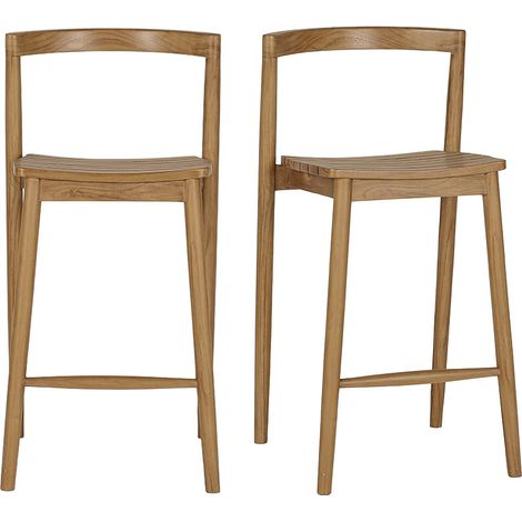 Sgabelli da giardino impilabili in legno massello di teak H70 cm (lotto di 2) OMBAK (1/5)