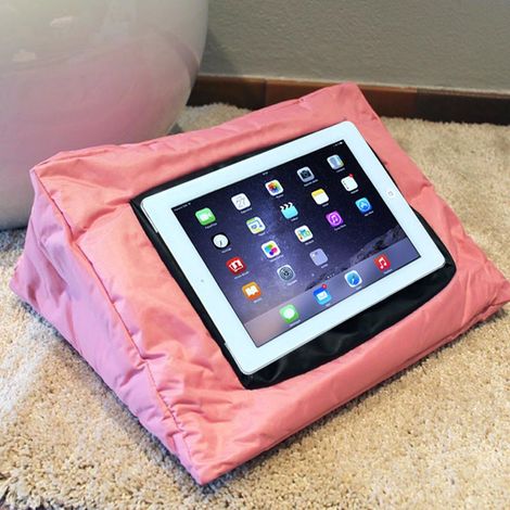 ANDROID - Coussin support pour tablette multifonction rose 38x38 (1/5)