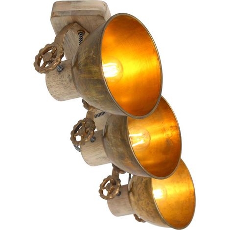 Mexlite - spot - Gearwood - bronze - métal bois de caoutchouc - (1/5)