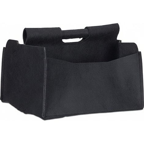 Cesta de fieltro revista periódicos cesta plegable para guardar asas 2 compartimentos negro 1300019242 (1/4)