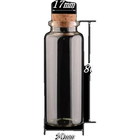 Bouteilles en verre, plusieurs capacités, comprend des bouchons, 40ml (1/2)