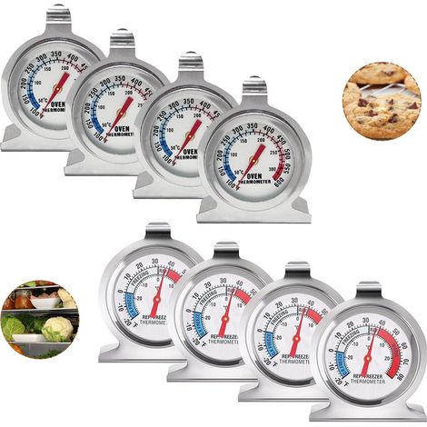 Jiajia AI, Thermometre Four ThermomèTre Frigo Grand Cadran En Avec, Acier Inoxydable, 8pcs pour jardin, terras (1/5)