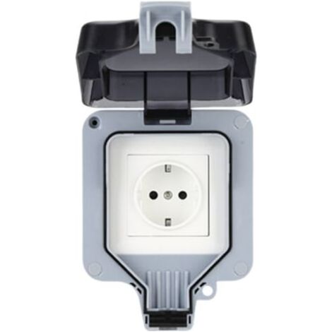 Pair IP66 Boîtier enfichable à une rangée pour l'extérieur, résistant aux éclaboussures, étanche à la pluie, prise murale, port USB (1/4)