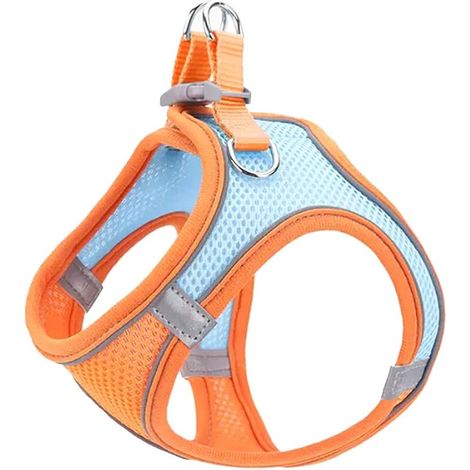 Pettorina per cani e gatti, taglia S, arancione, pettorina per cani di piccola taglia, per passeggiate all'aperto, addestramento - Pettorina per cani (1/4)