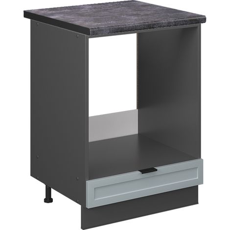 Herdumbauschrank Fame-Line, Hellblau-grau, 60 cm , AP Anthrazit, Vicco