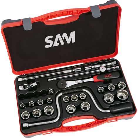 Coffret 1/2'' de 24 outils 12 pans en pouces - SAM OUTILLAGE - 75-SP24